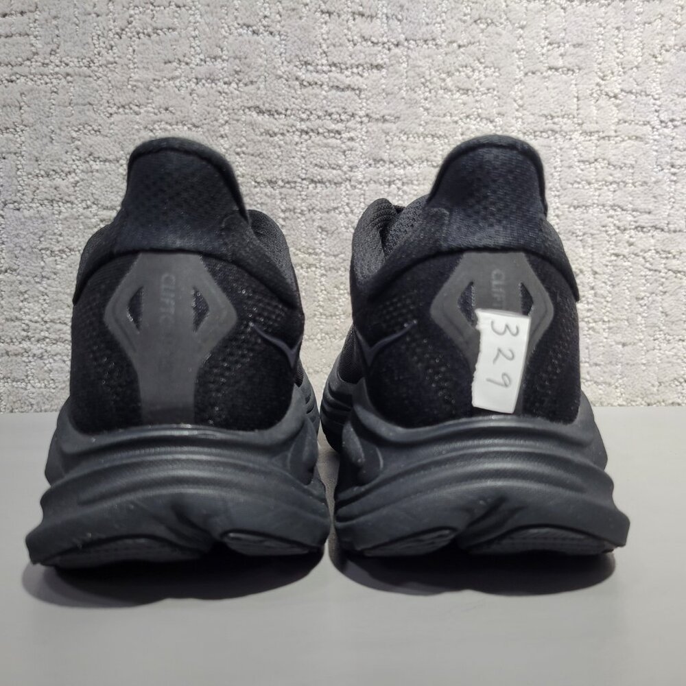Hoka One One Clifton 10 Mens Size US 8D Triple Black Lace-Up Everyday Run Shoes - Picture 5 of 12